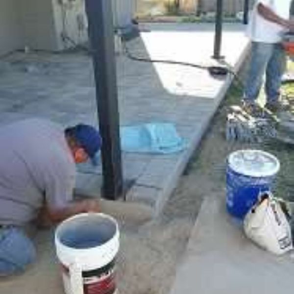 Working on structure of patio beams