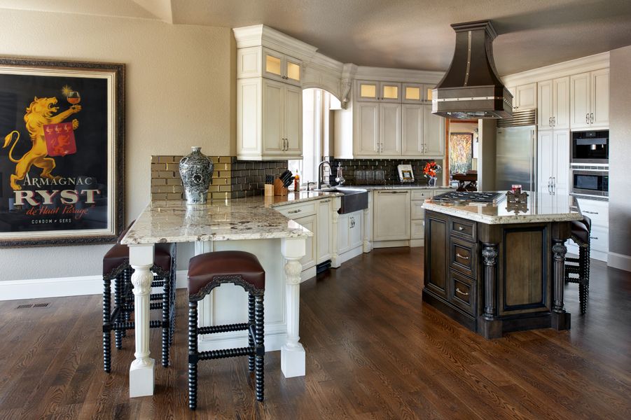 Dove White w/ Brushed Brown Glaze | Custom Brown w/ Antique Black Glaze MERIDIAN