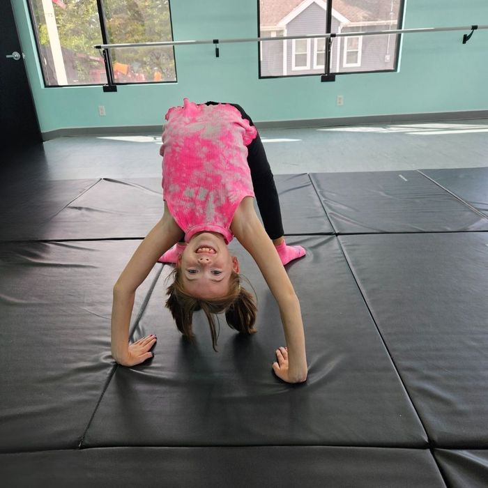 doing a back bend 