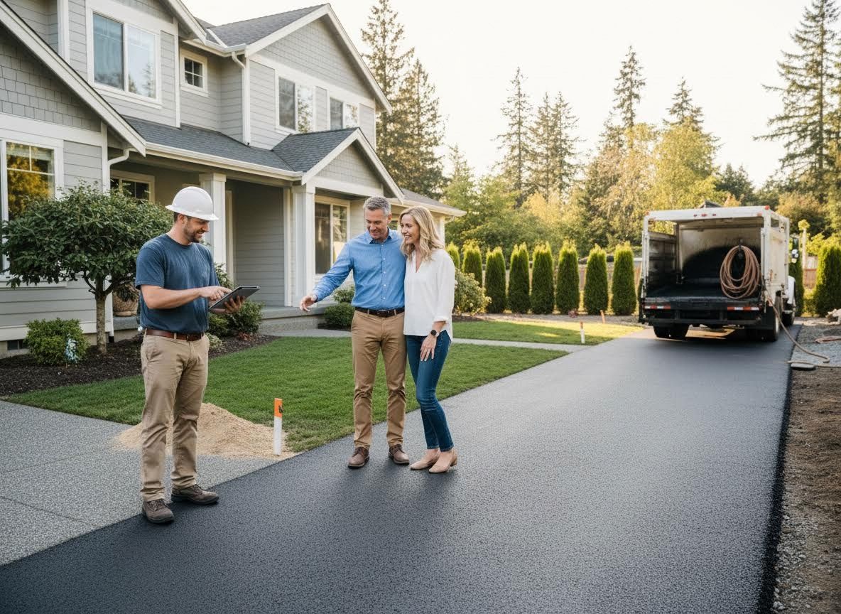 Paving Contractor Consults Homeowners on New Driveway