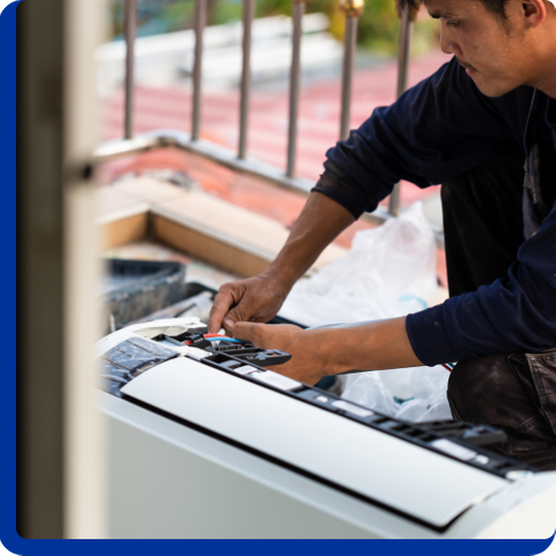 AC unit being worked on