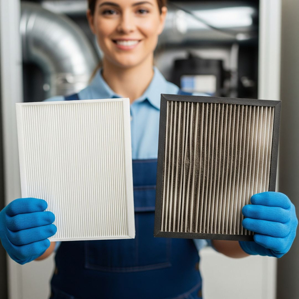 A comparison of a clean and dirty air filter