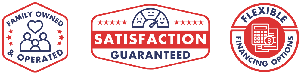 badges: family owned & operated, satisfaction guaranteed, flexible financing options
