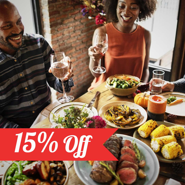 people eating 15% off coupon