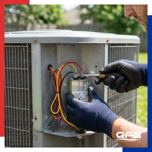 repairing part on AC unit