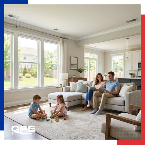 family comfortable in home 
