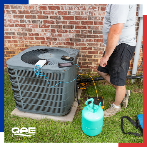 Repair on outdoor AC unit.