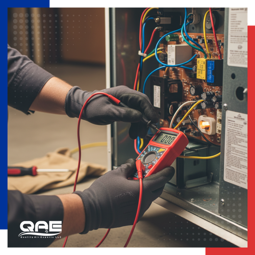 electrician working on hvac unit 