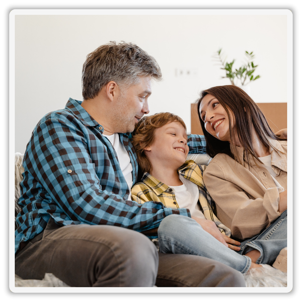 Family in a cool home Family in a cool home