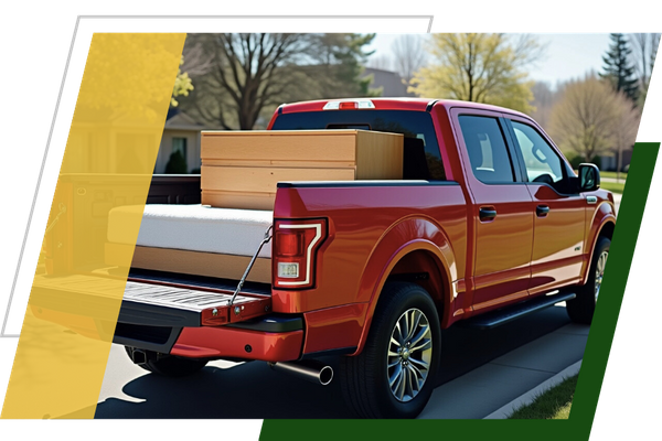 furniture in the back of a truck