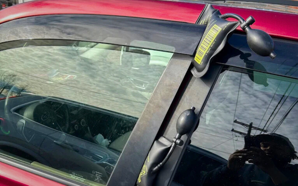 car being unlocked with air bags