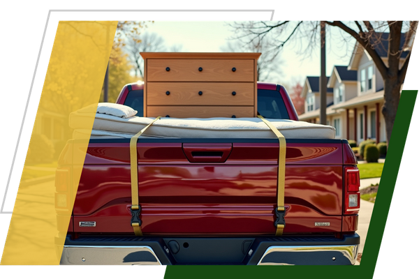 furniture in the back of a truck