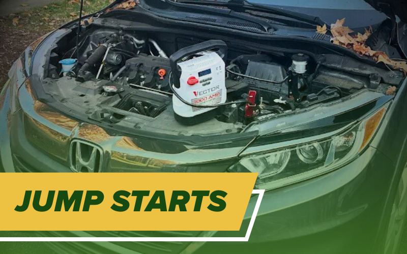 a battery being jumped