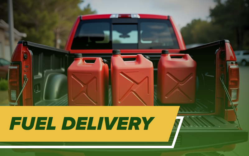 red truck delivering fuel