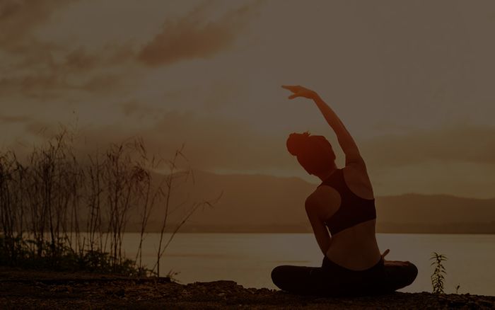 woman doing yoga