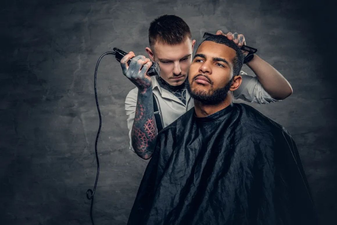 barber shaving beard