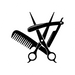 razor, scissors, and comb icon