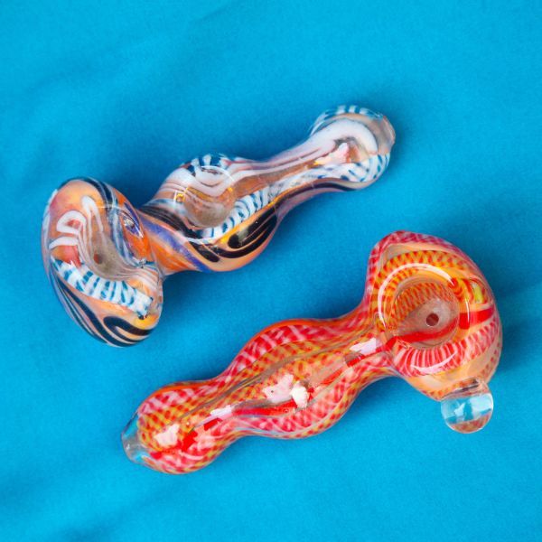 Two glass pipes