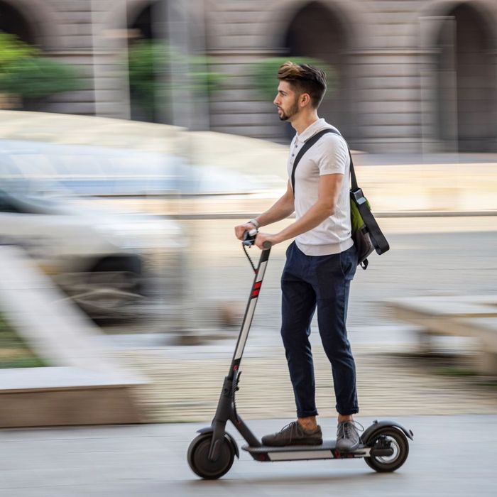 commuter on scooter