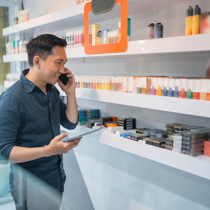 man in vape store