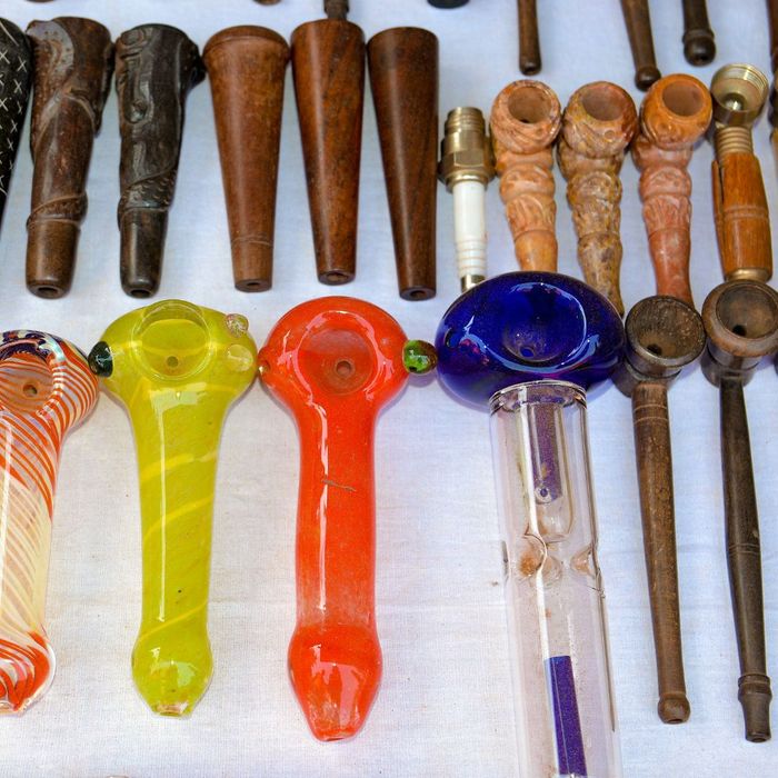 variety of smoking pipes