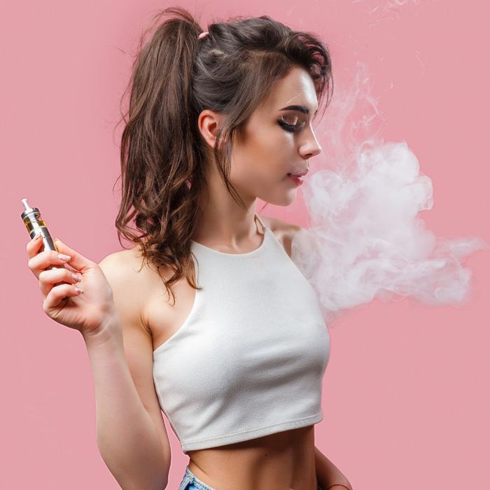 person smoking vape