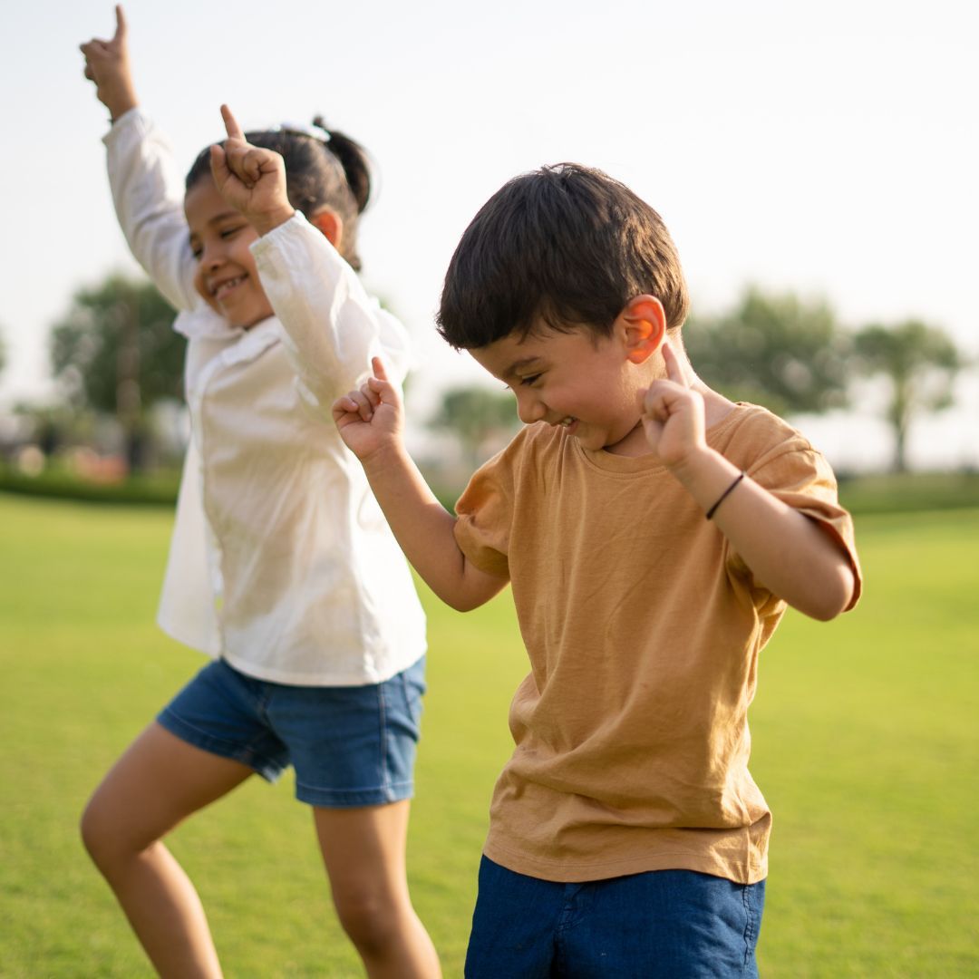 kids dancing outside