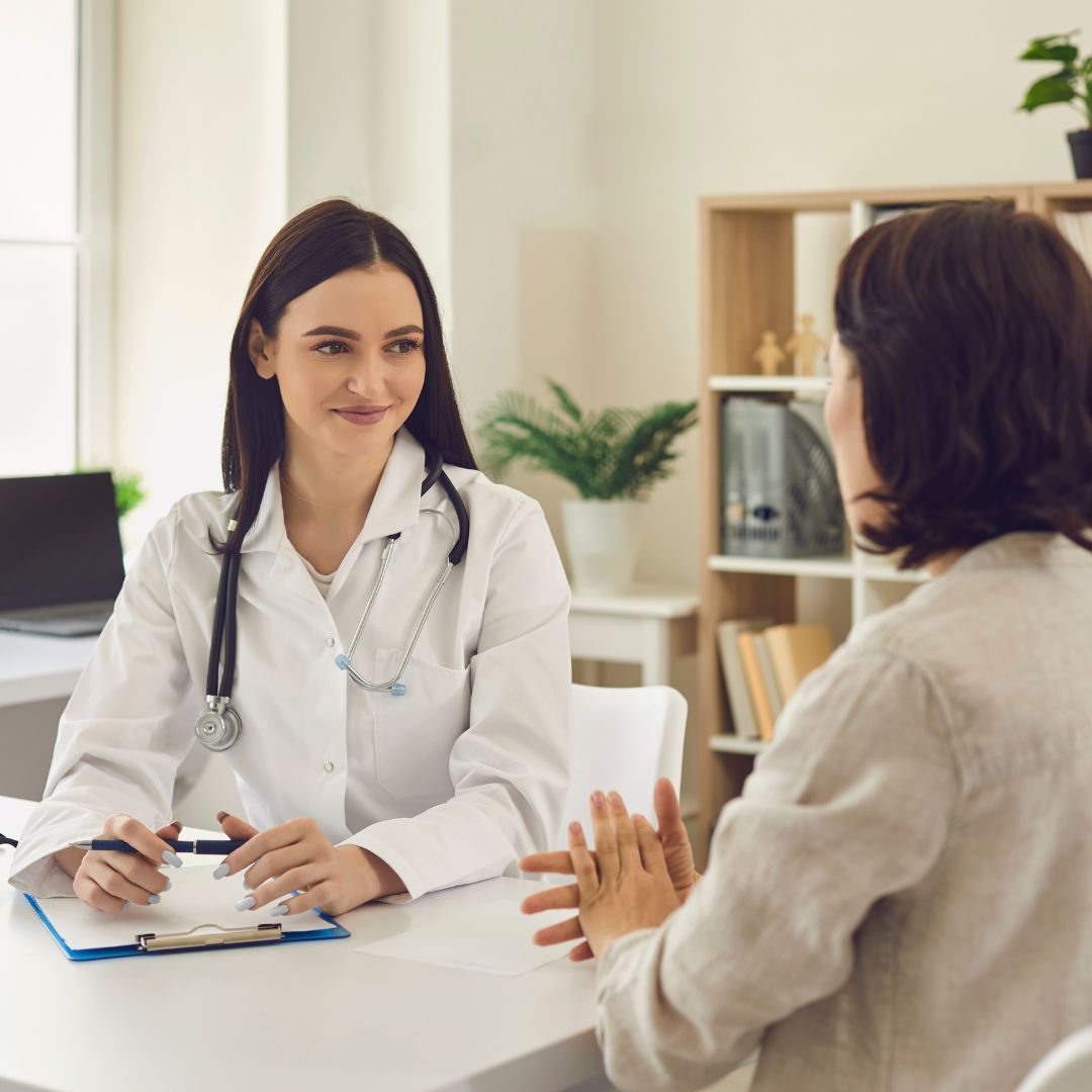 Patient and doctor talking