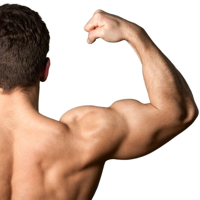 Man flexing muscle