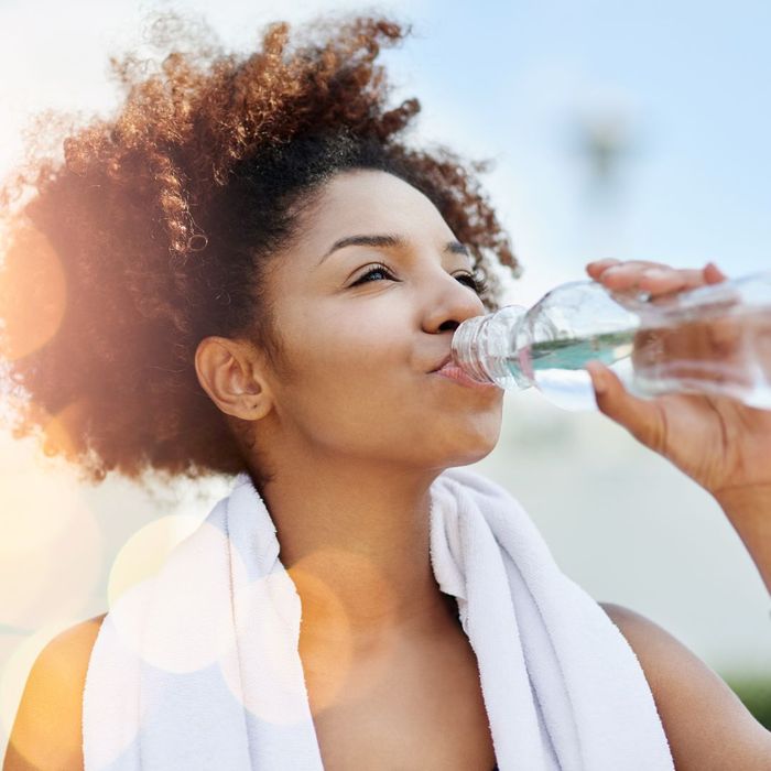 woman drinking water