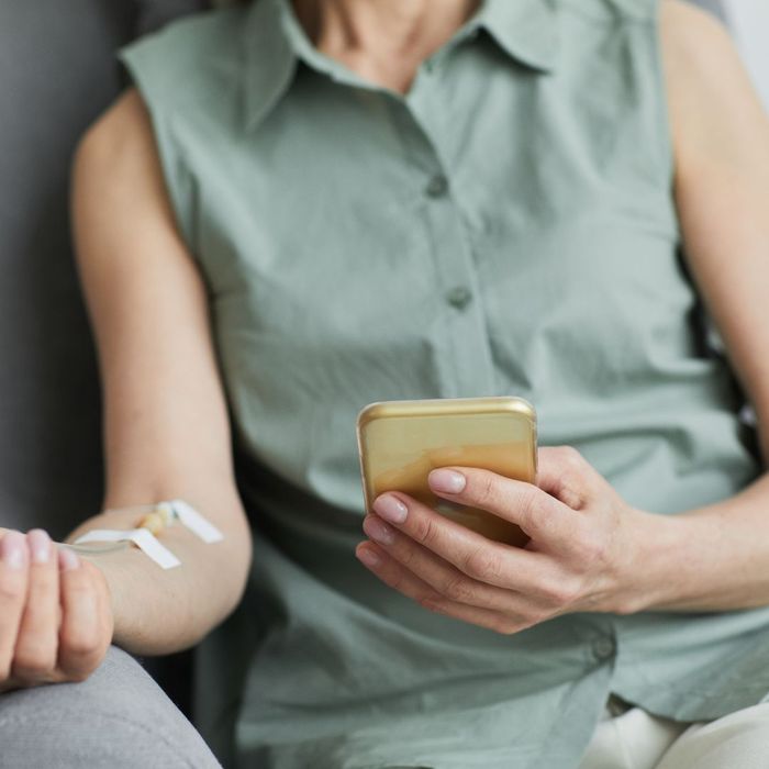 woman getting IV therapy