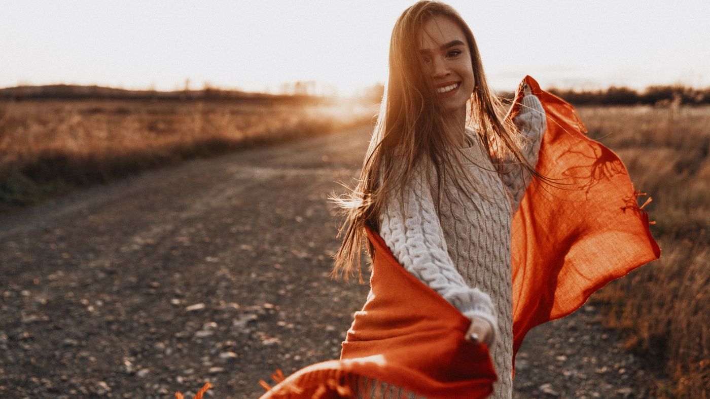 happy woman dancing