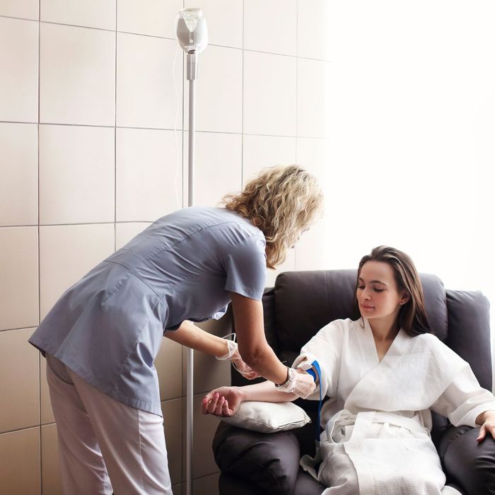 Women getting IV Therapy 