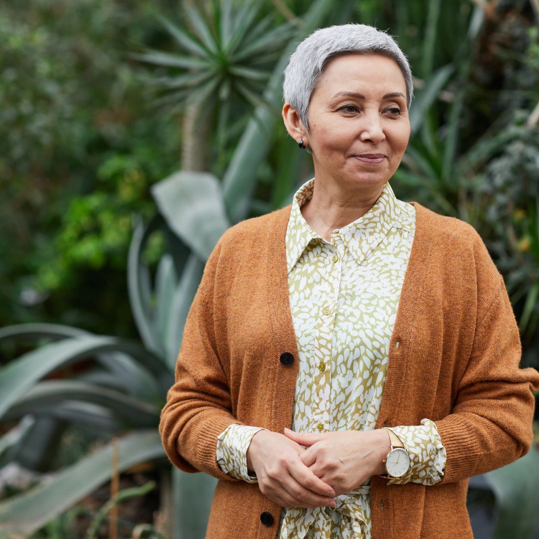 older woman in garden older woman in garden