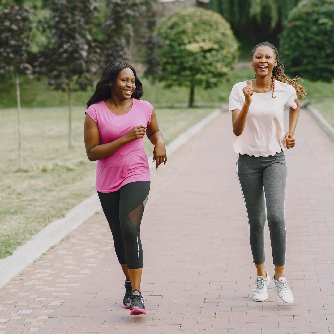 two woman speed walking two woman speed walking