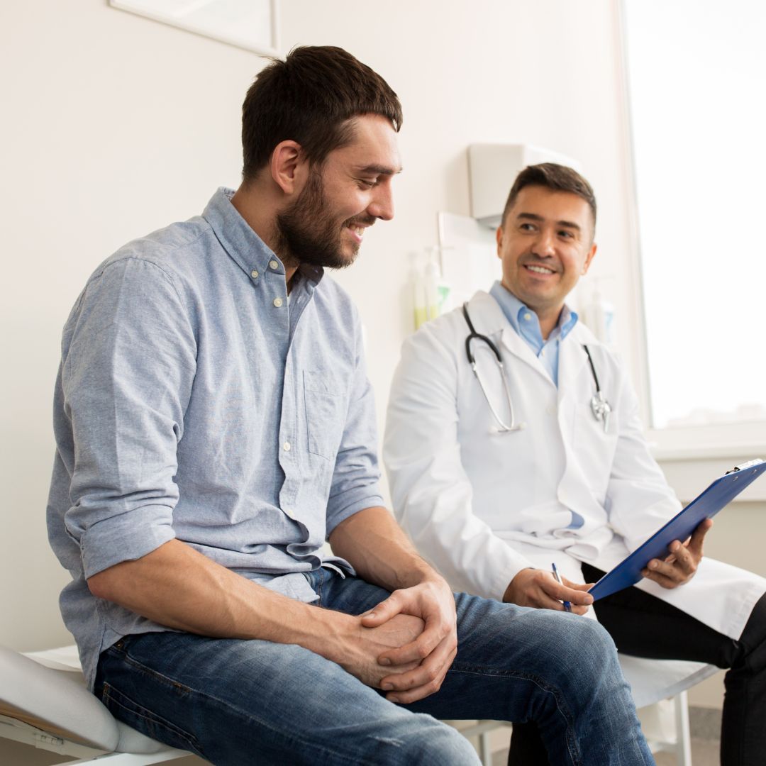 Patient and doctor talking