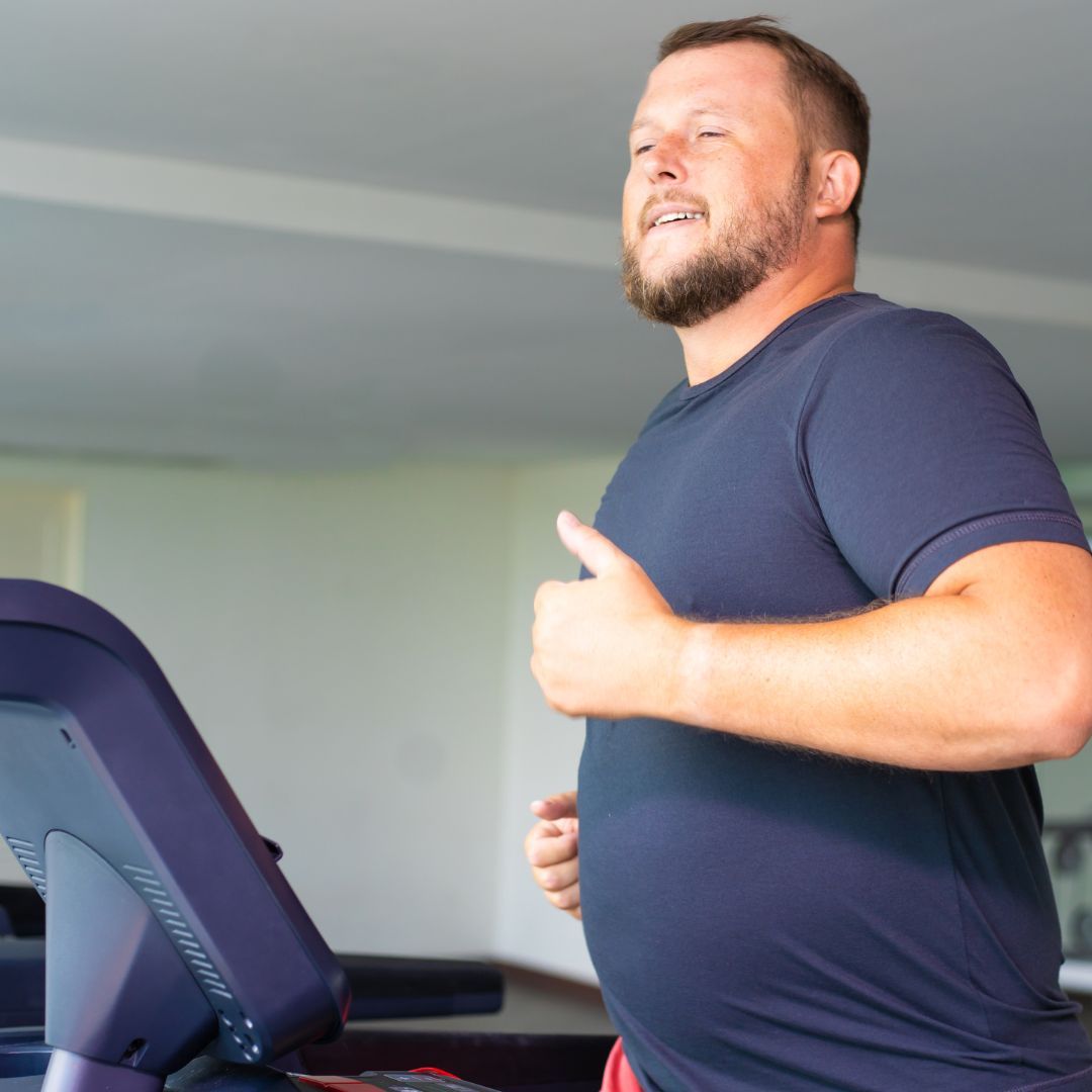 Person running on treadmill