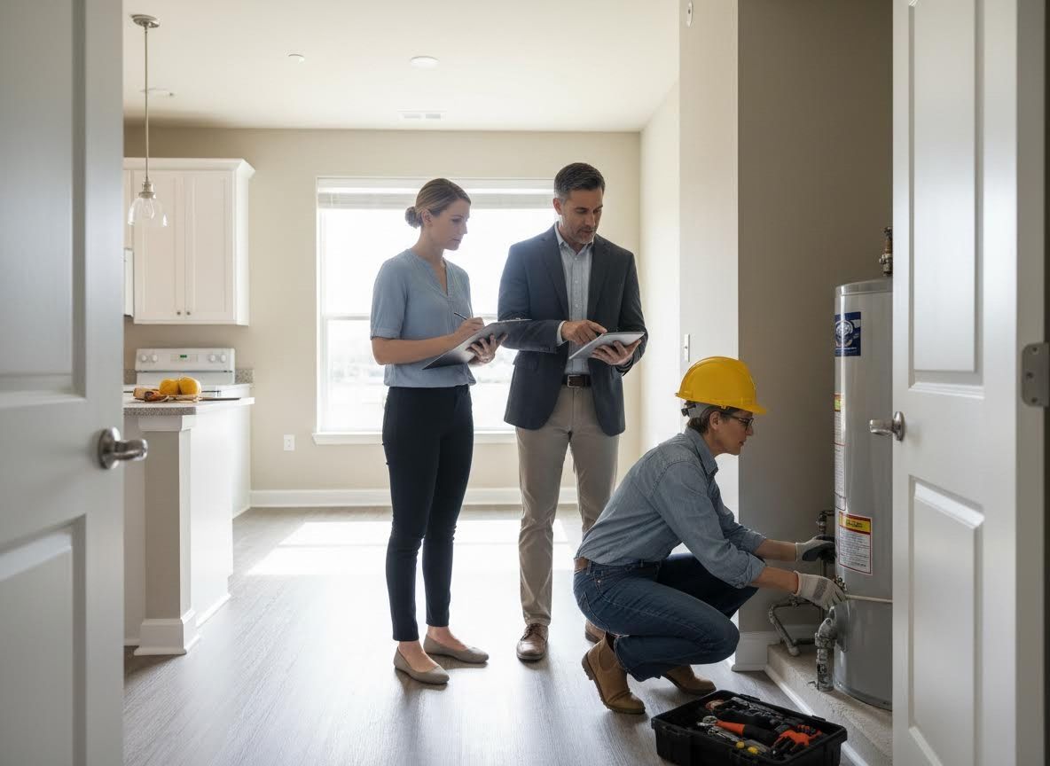 Home Professionals Inspecting Water Heater
