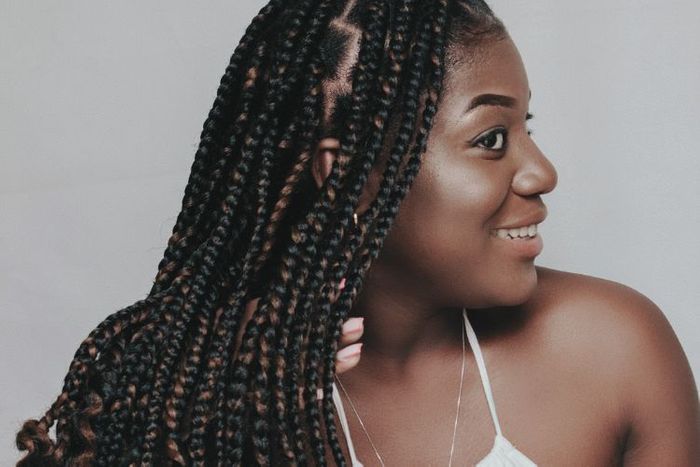 Person with natural braided hair