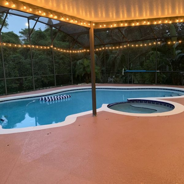 Freshly painted pool area