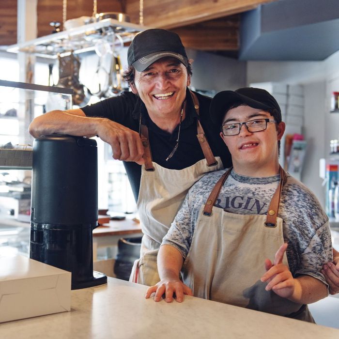 teen with special needs working