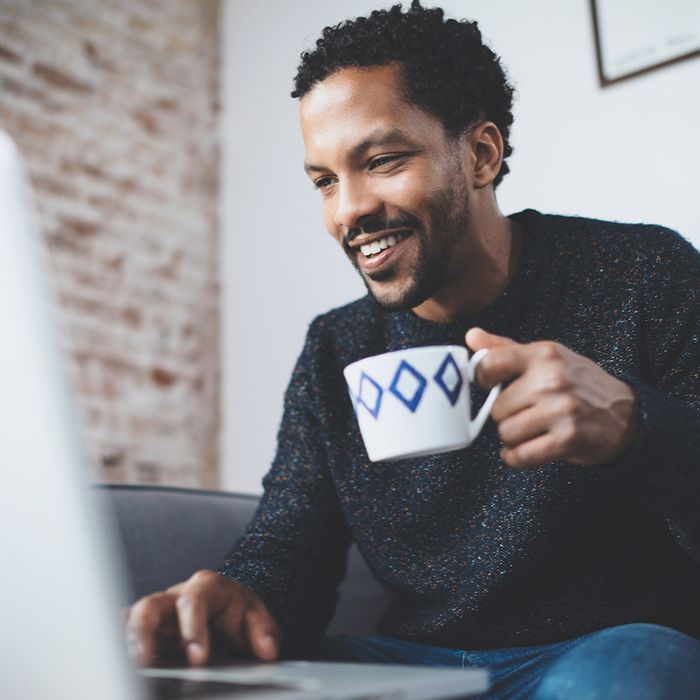 man working at computer