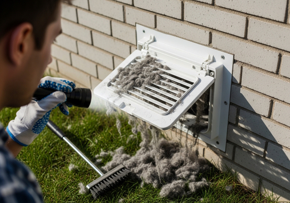 Cleaning lint from dryer vent
