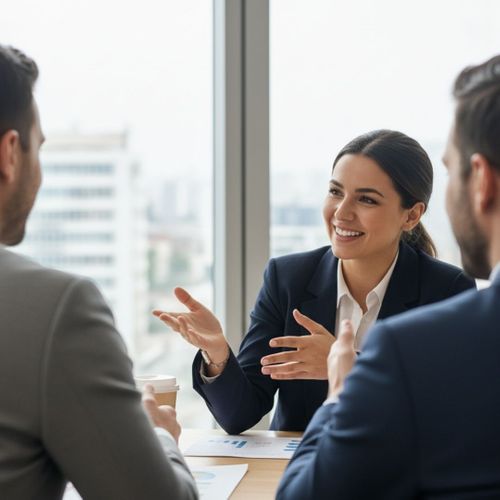 Two people having a supportive and collaborative conversation