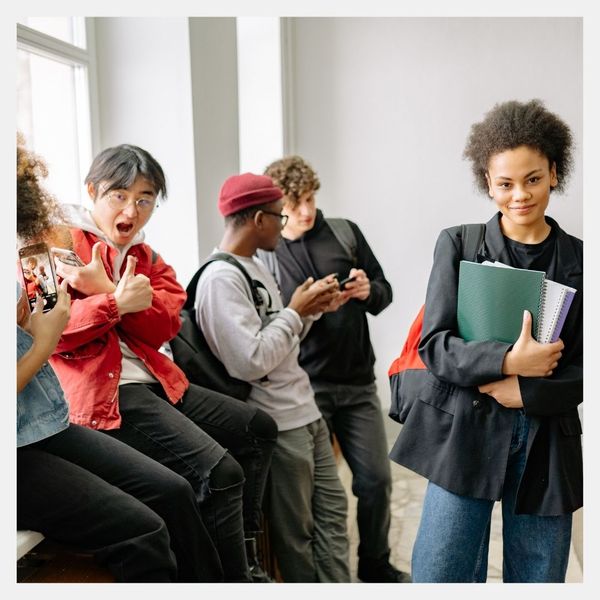 teenagers in hallway