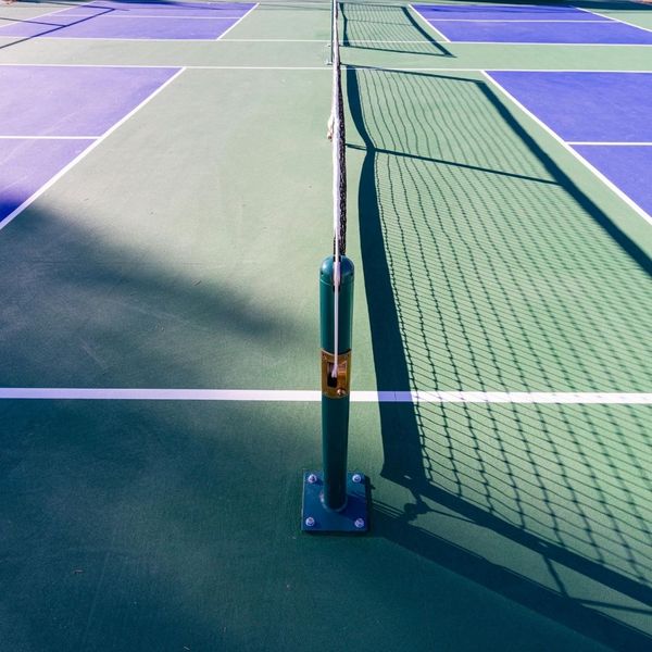 The net dividing pickleball courts