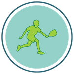 Symbol of a man playing pickleball