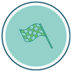 Symbol of a starting line flag