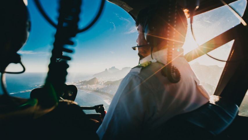 pilot in cockpit