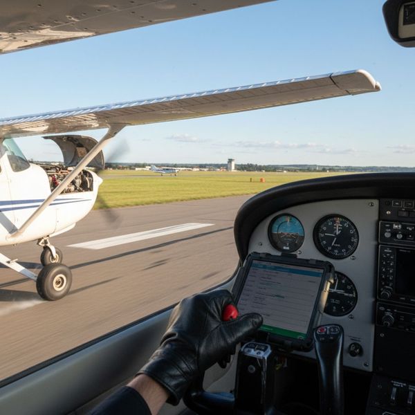 A plane landing.
